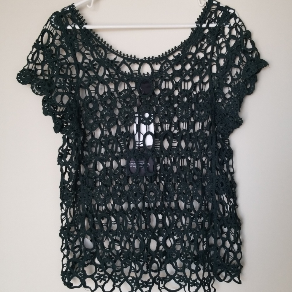Bobeau NWT boho see thru lace like top sz S - Picture 4 of 7